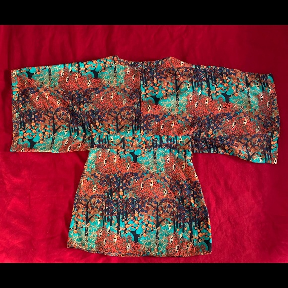 VERO MODA Kimono Sleeve Forest 3/4 Mini Dress - Picture 6 of 7